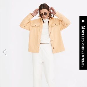 Brushed Herringbone Knit Shirt Jacket